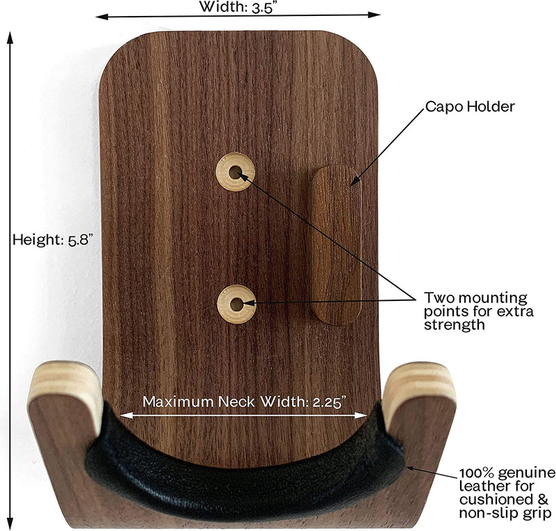 Wall Mounted Wood Guitar Stand (One Hook)