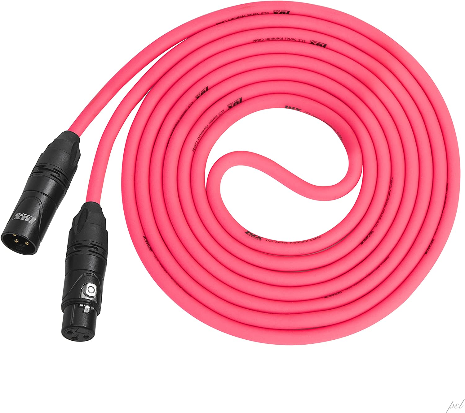 3-Pin Balanced XLR Microphone Cable - Pink (10ft)