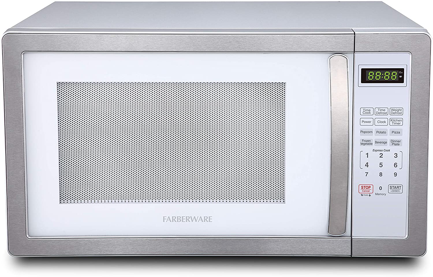 Microwave Oven with LED Lighting (White/Platinum)