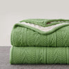 Sage Green Woven Sherpa Blanket - 50" x 63" Thick Soft Throw