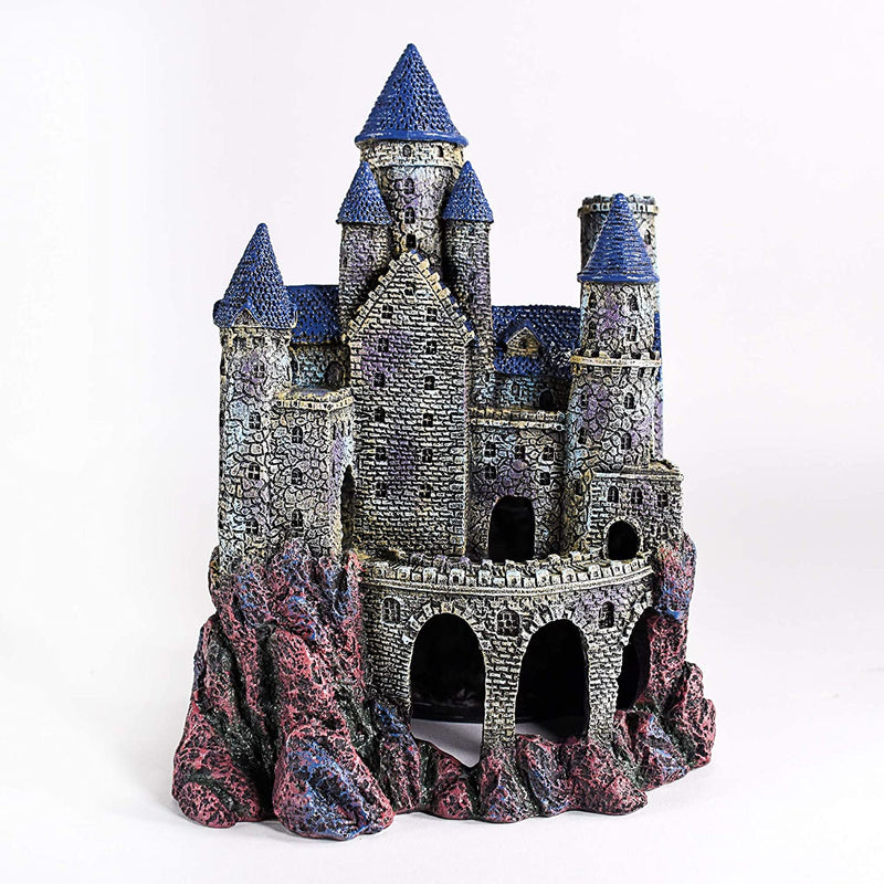 Realistic Detailed Painted Aquarium Castle Decor 10", Multicolor