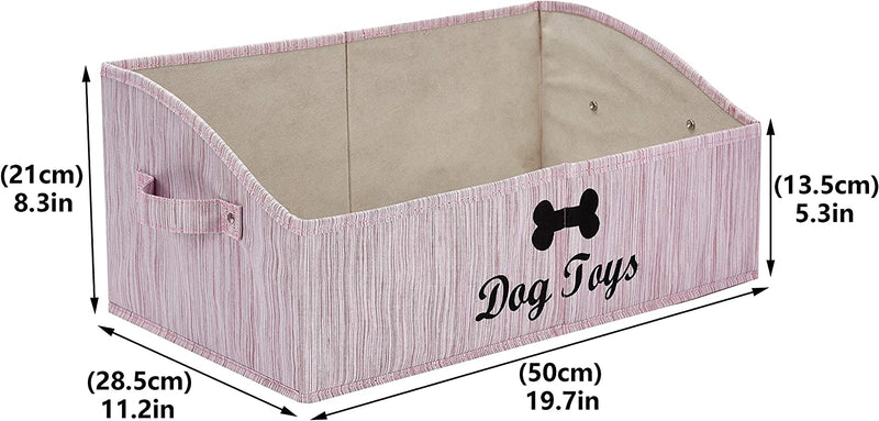 Pet Toy Basket, 20 Inch, Bamboo Pink