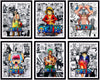 One Piece Anime Poster, Set of 6 (8 x 10 Inches)