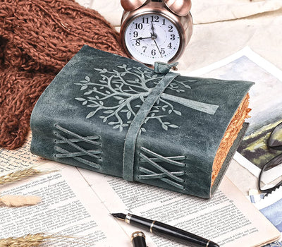 Classic Leather Journal 8 X 6 Inches, (Tree of Life)