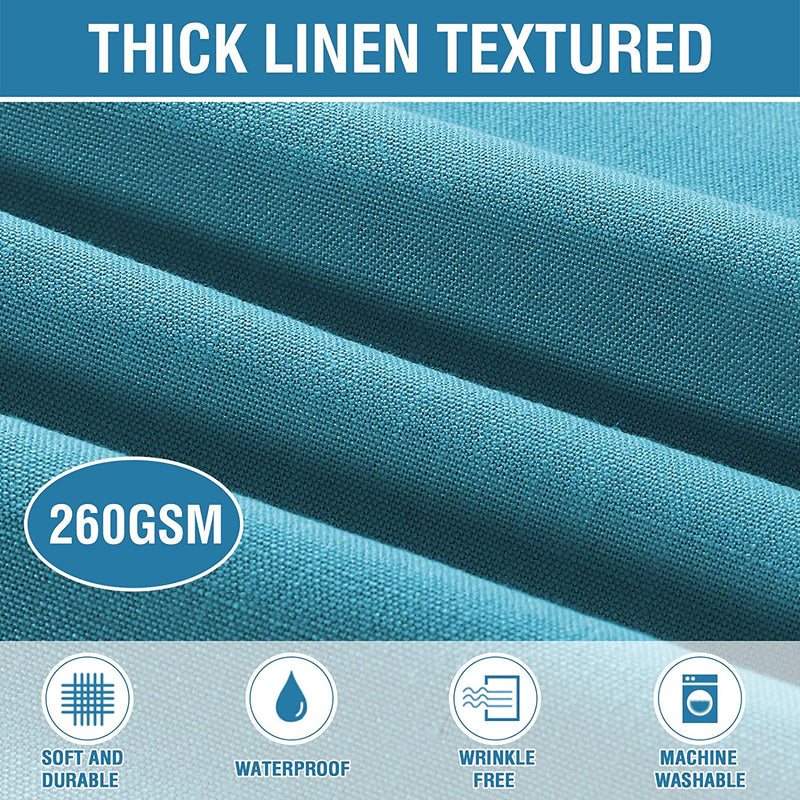 Round linen tablecloth, 54" X 80" (Color: Teal)