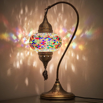 Swan Neck Lamp 19",Anatolian Nights color, Antique style