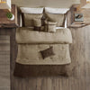 Comforter Set, Faux Rustic Brown Cal King (104" x 92"), 7-Piece