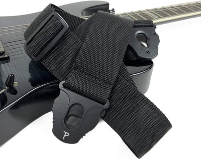 Guitar straps with locking ends (black)