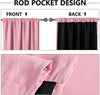 100% Cotton Bedroom Curtains, 52" x 84" L, Pink