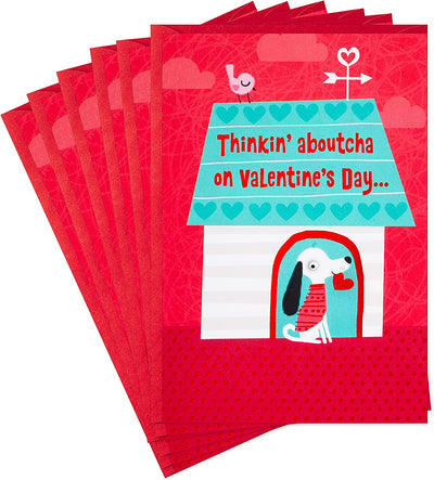 Valentines Day Cards, Dog with Heart (6 Cards with Envelopes)