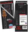 Bass chord and scale fretboard note map decals.