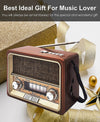 Portable retro radio with Bluetooth, rechargeable battery