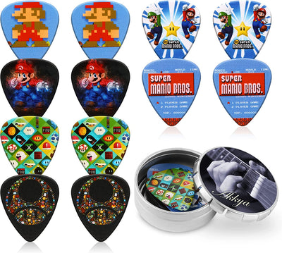 Guitar Picks for Acoustic Electric Bass, 12 Pieces (Mario Bros)