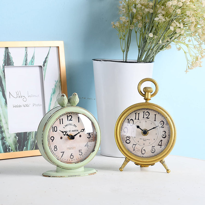 Vintage Aged Gold Table Clock