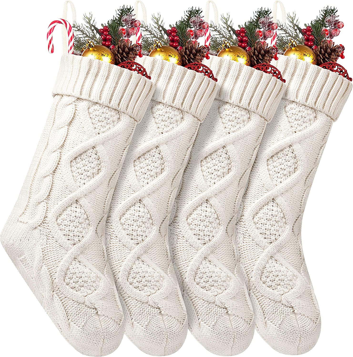 4 Pack Christmas Stockings 18 Inches Large Size