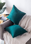 Pillow Shams 18x18, 2-Pack Covers, deep Teal