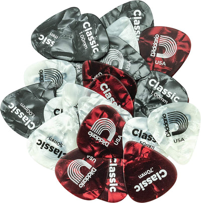 Pearl Celluloid Guitar Picks, 25-Pack, Assorted