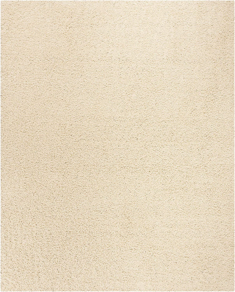 Plush Area Rug for Living Room 1.5" Thick, 10' x 14', Ivory