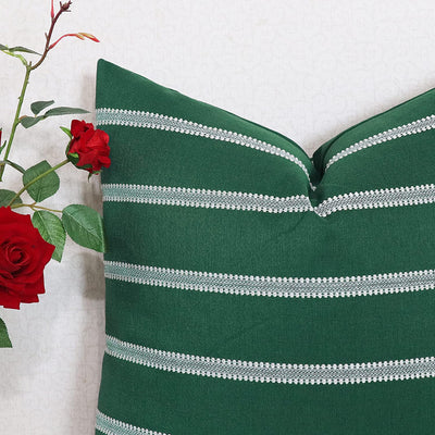 Decorative Stripes Throw Pillow Cover 20" x 20" Green