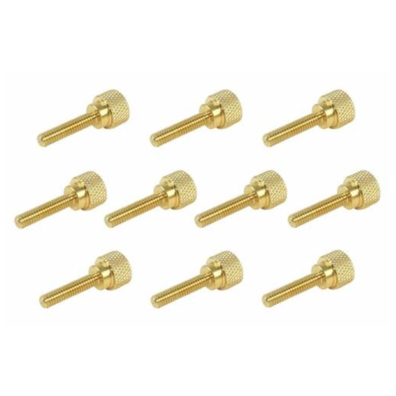 10-Pack of Solid Brass Screws with 8-32 x 3/4" Threads