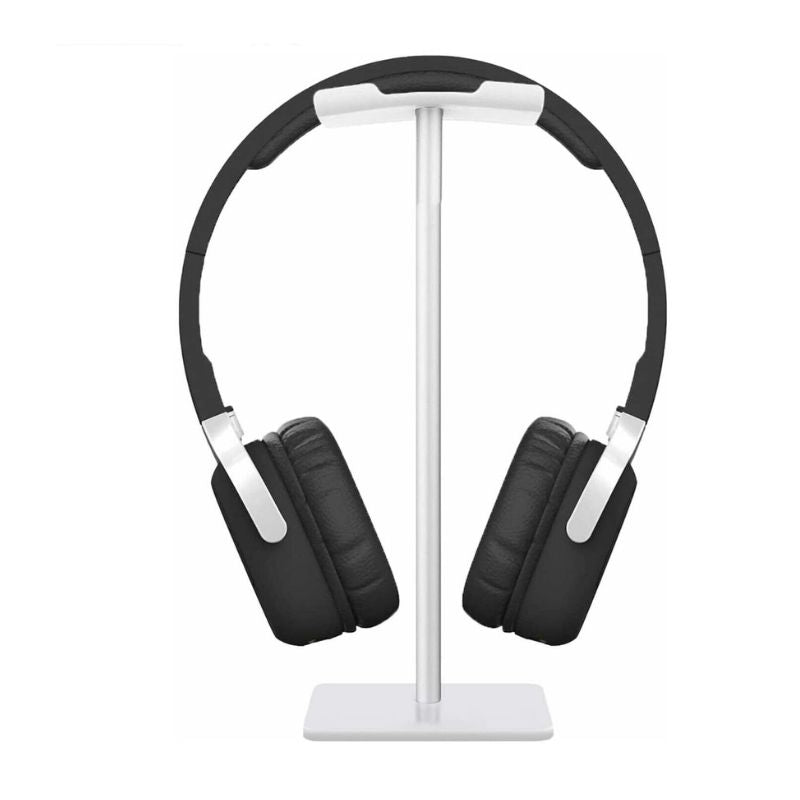 Headphone stand with flexible aluminum support bar, Colour: White