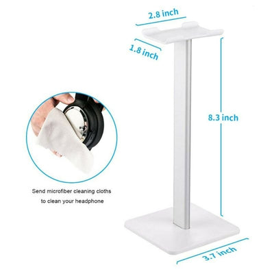 Headphone stand with flexible aluminum support bar, Colour: White