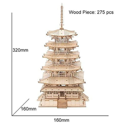 3D Wooden Puzzle Japanese Temple Building Kit - 275PCS"