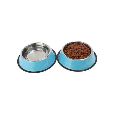 Stainless steel small pet bowls (blue)