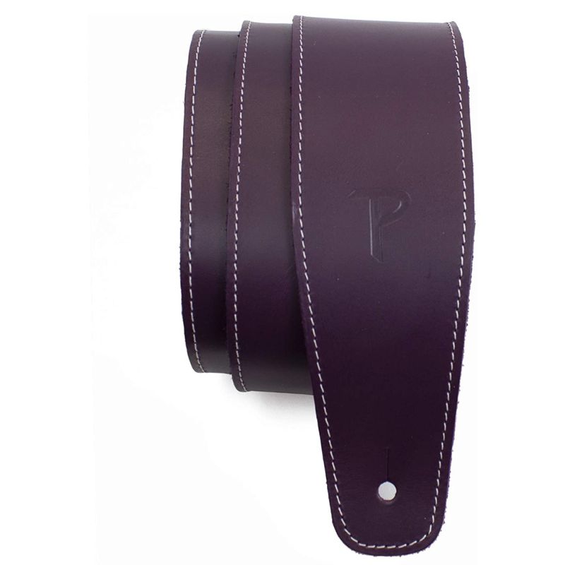 Guitar strap - baseball leather, purple color