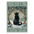 Vintage Metal Tin Sign Black Cat