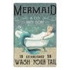 Funny Mermaid Tin Sign, 8 x 12 Inches