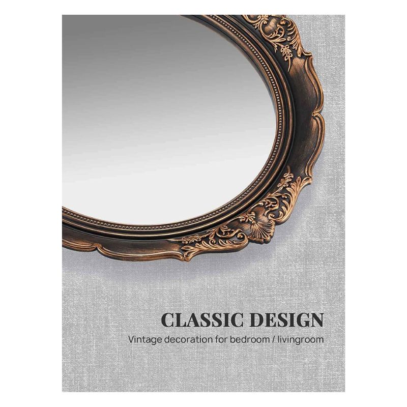 Decorative Wall Mirror, Vintage Hanging, Bronze 13" W x 15" L