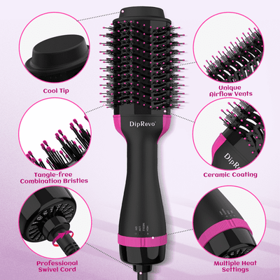 Black hair straightener brush 1000W