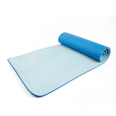 Two Tone Exercise Mat, 10mm, 72" x 24", Dark/Light Blue