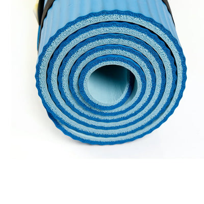 Two Tone Exercise Mat, 10mm, 72" x 24", Dark/Light Blue