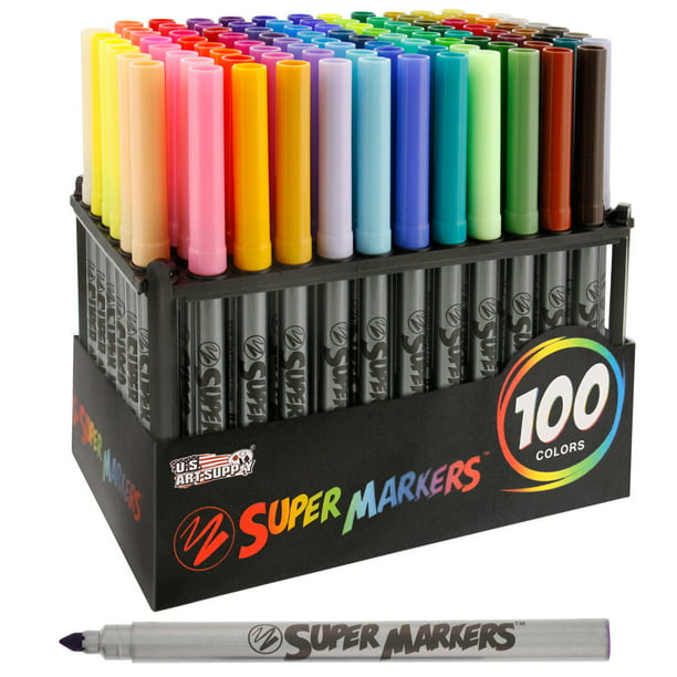 Super marker set with 100 unique colors