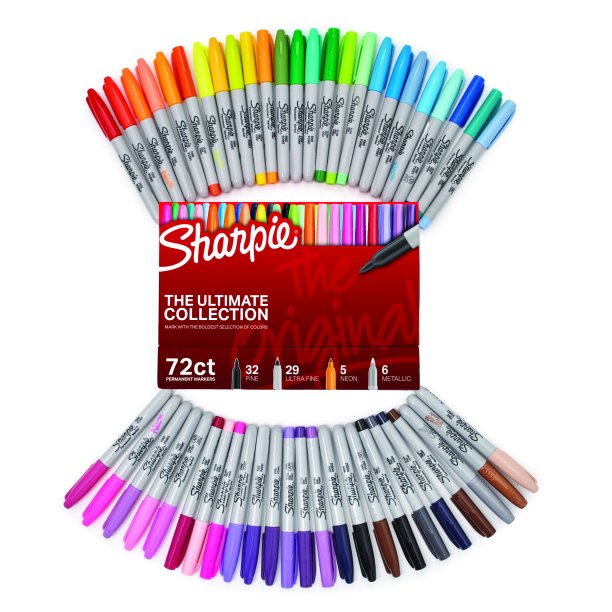 Permanent Markers, Assorted Colors, 72 Count