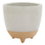 Round White and Beige Ceramic Plant Planter, 10" x 10" x 9"