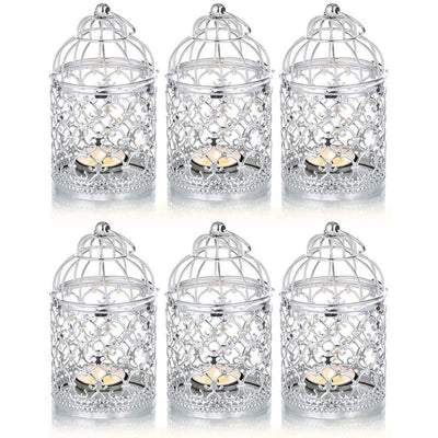 6 Pcs Wedding Centerpieces Decorative Candle Lanterns Bird Cage