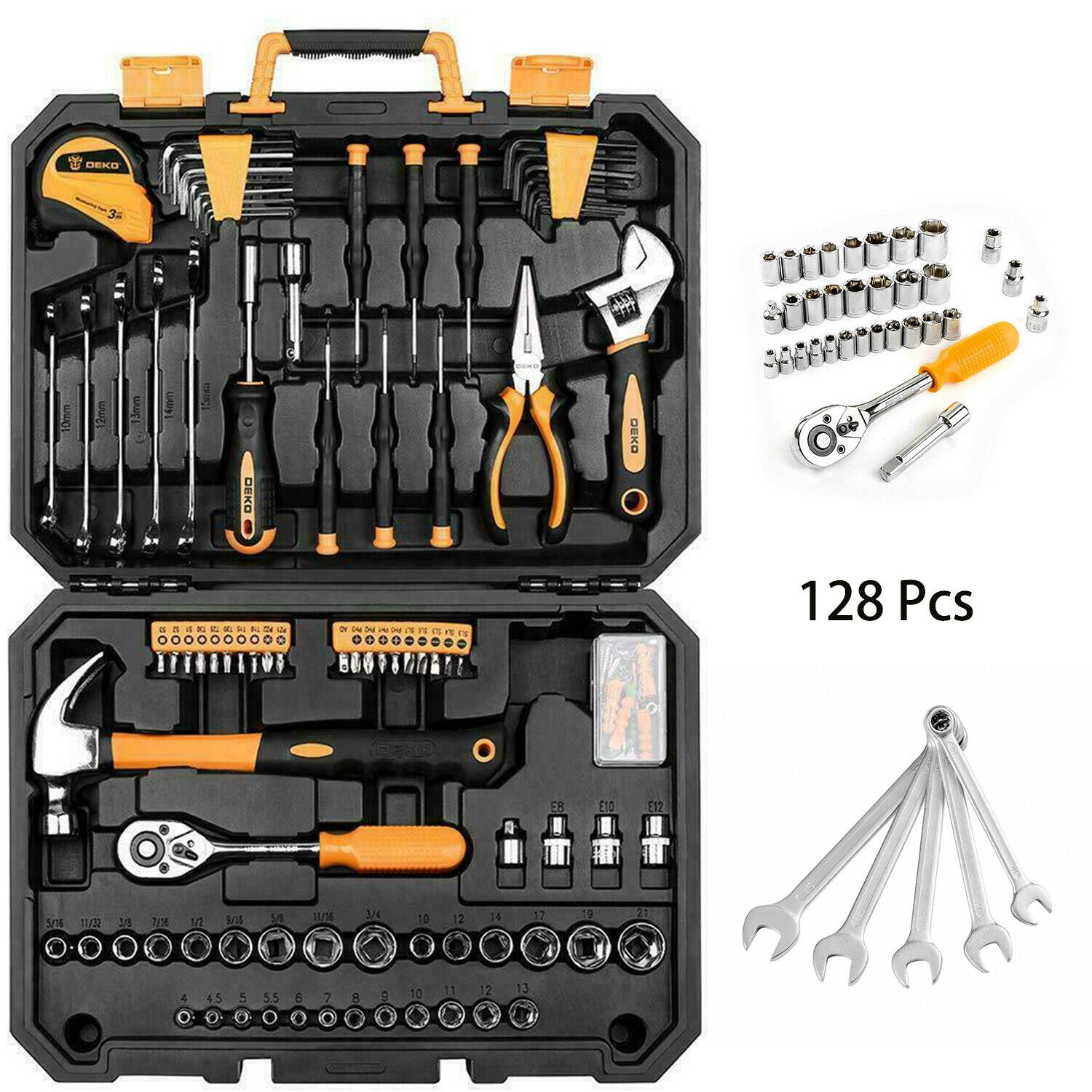 128-Piece Hand Tool Set, Screwdriver Bit