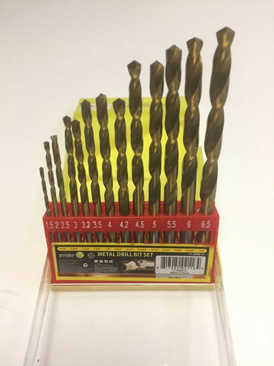 13-Piece Metal Twist Drill Bit Set for Wood