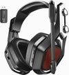 Wireless gaming headset with microphone, Colour: Black