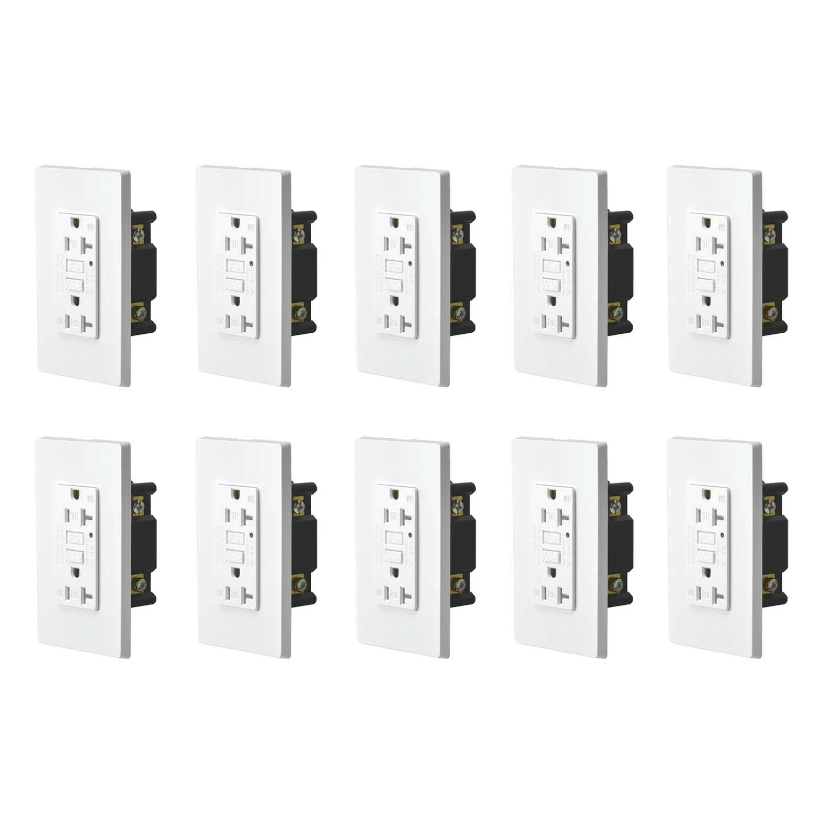 10PK 20 Amp Safety Outlet Receptacle with LED Indicator