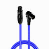 XLR Female to Male Right Angle Audio Cable (Blue, 0,5 ft)