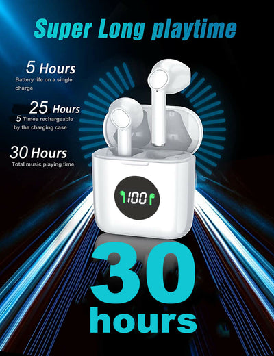 Bluetooth earphones for waterproof smartphone, Colour: White