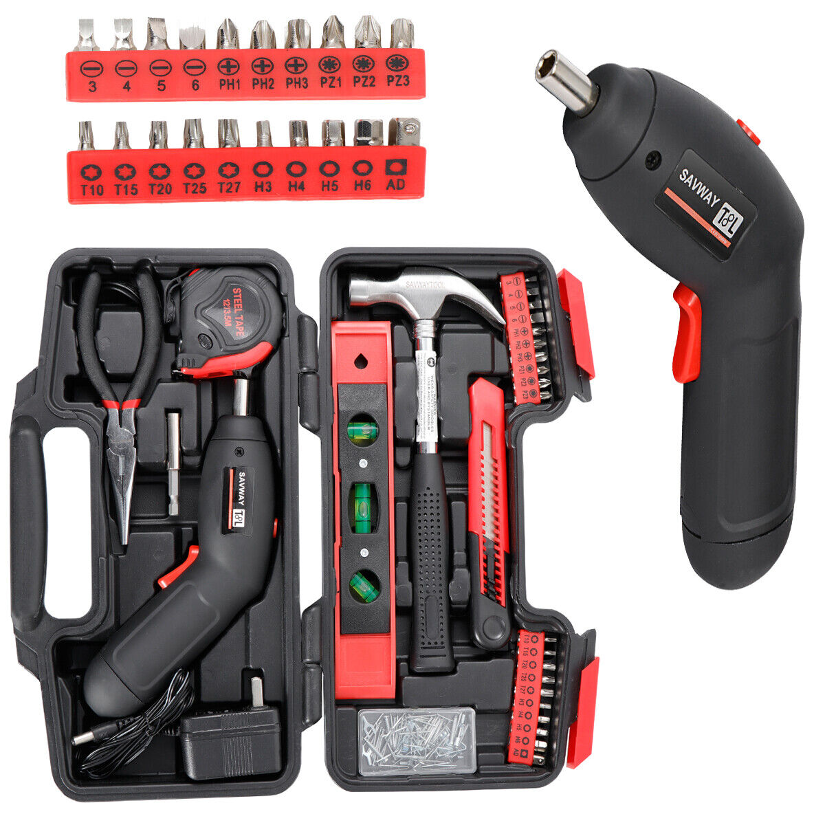 108-Piece Household Hand Tool Set with Tool Box