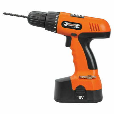 18V cordless drill with bits, case and accessories