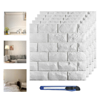 11 Pcs 3D White Brick Wallpaper Wall Panels