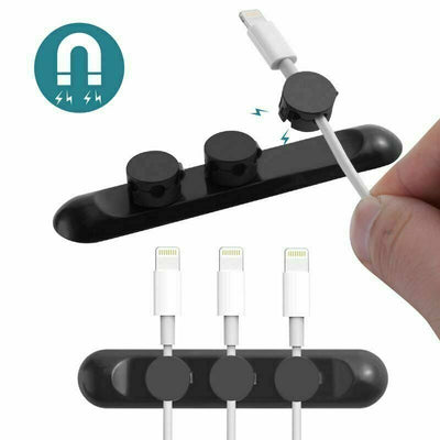 Magnetic Cable Clip Organizer, Color: Black