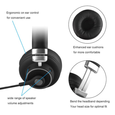 Bluetooth headset with microphone, wireless Color: Black